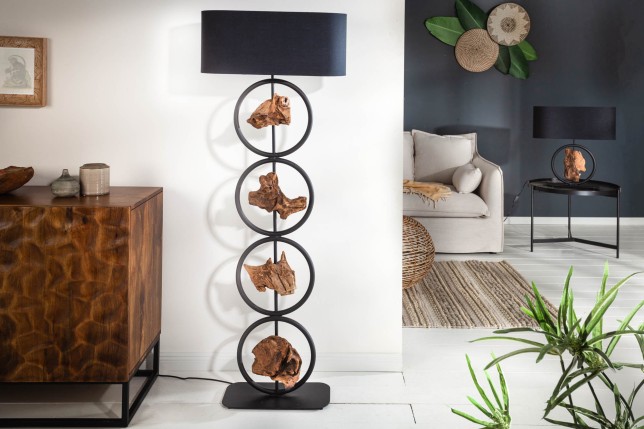 Lampadaire Bois Acacia Recyclé Design 147 cm | Elsines