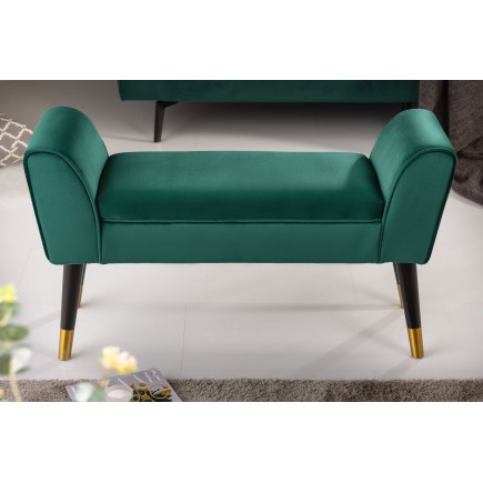 Banc SCARLETT 90cm velours vert émeraude