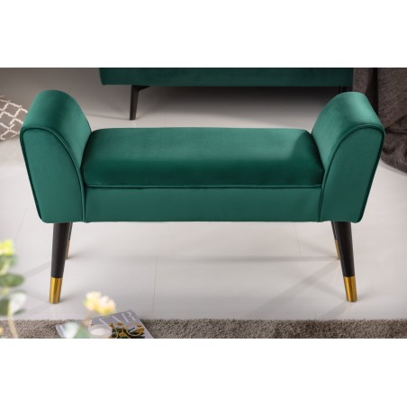 Banc SCARLETT 90cm velours vert émeraude