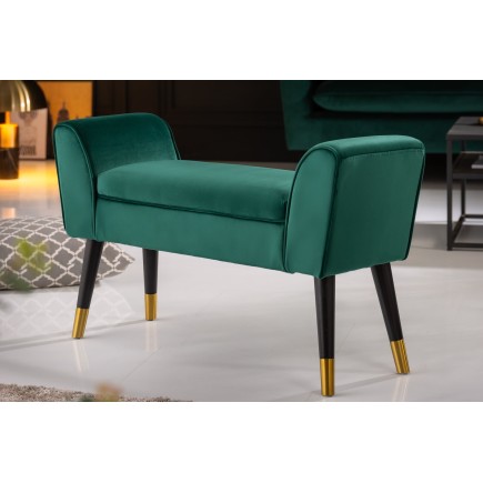 Banc SCARLETT 90cm velours vert émeraude 2