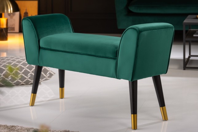 Banc SCARLETT 90cm velours vert émeraude