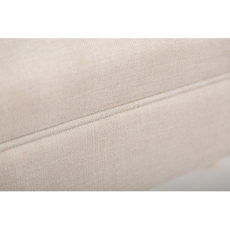 Banc SCARLETT 90cm tissu lin beige - Pieds bois massif