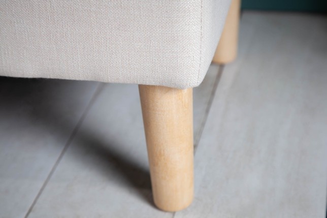 Banc coffre CASTLE 100cm tissu beige style campagnard