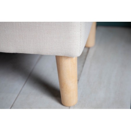 Banc coffre CASTLE 100cm tissu beige style campagnard