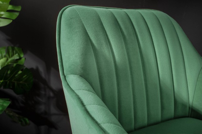 Chaise de bar TURIN velours vert émeraude matelassé