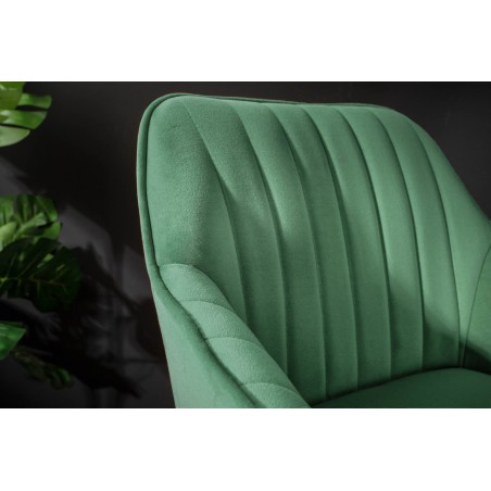 Chaise de bar TURIN velours vert émeraude matelassé