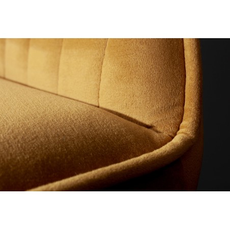 Chaise de bar TURIN velours moutarde capitonné - Lot de 2