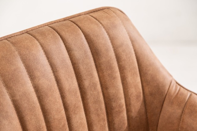 Chaise de bar TURIN microfibre marron vintage - Lot 2