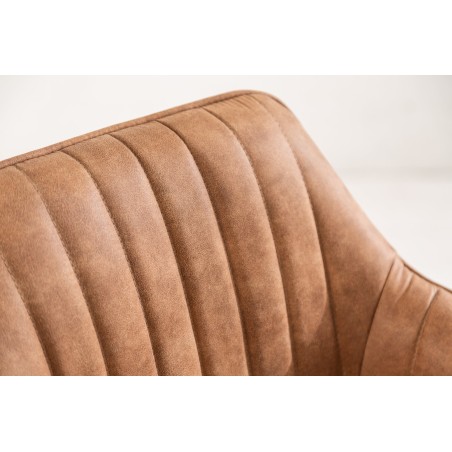 Chaise de bar TURIN microfibre marron vintage - Lot 2