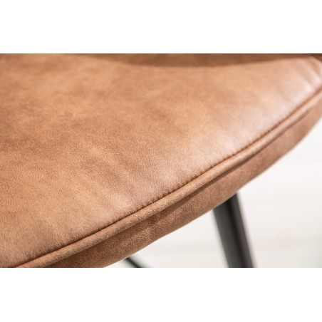 Chaise de bar TURIN microfibre marron vintage - Lot 2