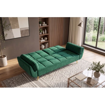 Canapé-lit BOUTIQUE 215cm velours vert émeraude 2
