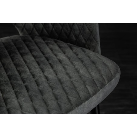 Chaise PARIS velours vert accoudoirs, lot de 2