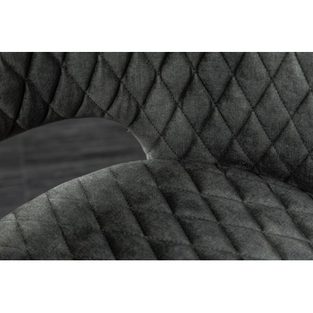 Chaise PARIS velours vert accoudoirs, lot de 2