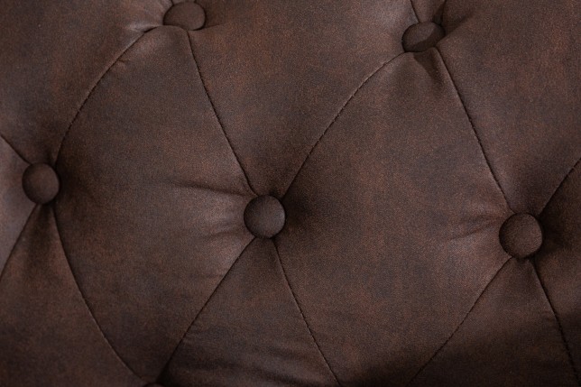 Fauteuil Chesterfield microfibre brun vintage