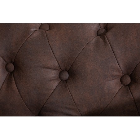 Fauteuil Chesterfield microfibre brun vintage