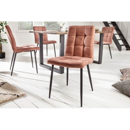 Chaise MODENA microfibre marron vintage - Lot 2