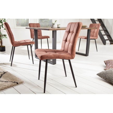 Chaise MODENA microfibre marron vintage - Lot 2 2