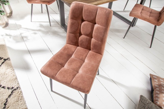 Chaise MODENA microfibre marron vintage - Lot 2