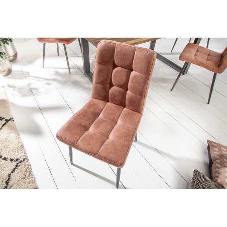Chaise MODENA microfibre marron vintage - Lot 2