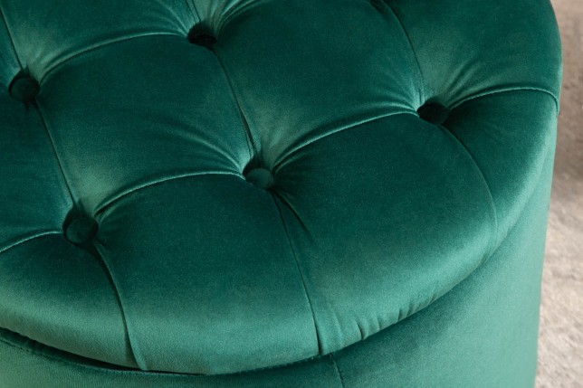 Tabouret coffre velours vert émeraude - Modern Barock