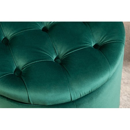 Tabouret coffre velours vert émeraude - Modern Barock