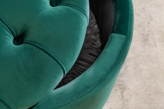 Tabouret coffre velours vert émeraude - Modern Barock