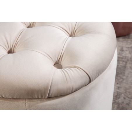 Tabouret Coffre Velours Beige Modern Barock 50cm