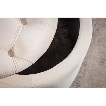 Tabouret Coffre Velours Beige Modern Barock 50cm