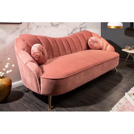 Canapé ARIELLE 220cm velours rose poudré 2