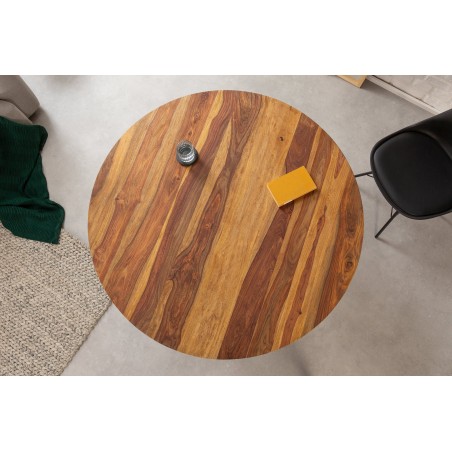 Table à manger MAKASSAR ronde Ø120cm sheesham massif naturel