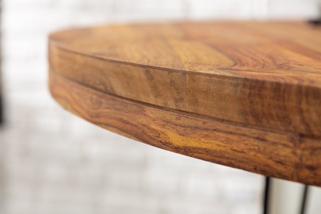 Table à manger MAKASSAR ronde Ø120cm sheesham massif naturel