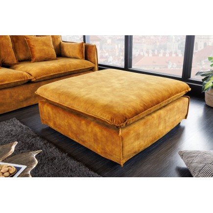 Tabouret HEAVEN velours jaune moutarde 100cm