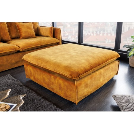 Tabouret HEAVEN velours jaune moutarde 100cm