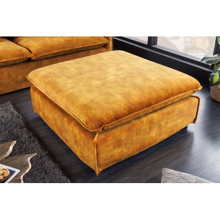 Tabouret HEAVEN velours jaune moutarde 100cm 2