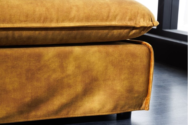 Tabouret HEAVEN velours jaune moutarde 100cm