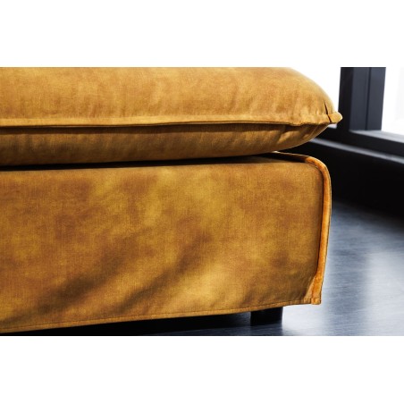 Tabouret HEAVEN velours jaune moutarde 100cm