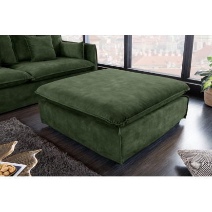 Tabouret HEAVEN 100cm velours vert foncé - housse amovible