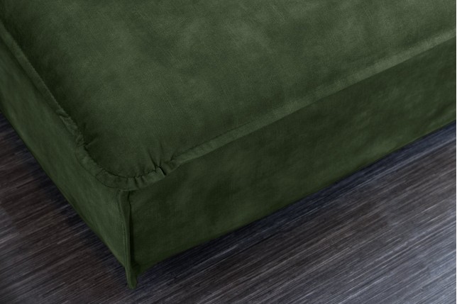 Tabouret HEAVEN 100cm velours vert foncé - housse amovible