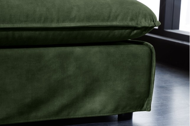 Tabouret HEAVEN 100cm velours vert foncé - housse amovible