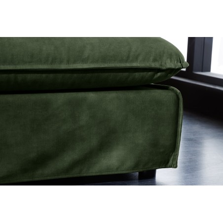 Tabouret HEAVEN 100cm velours vert foncé - housse amovible