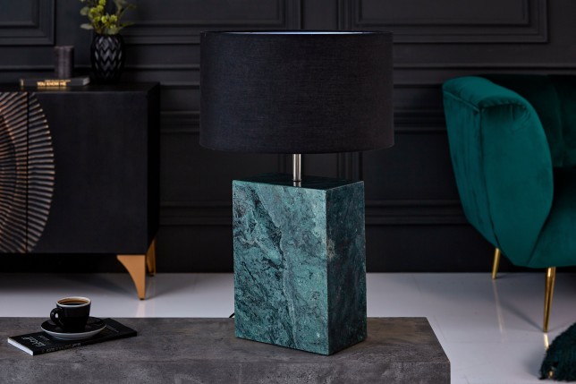 Lampe de table NOBLE 35cm base marbre vert