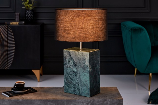 Lampe de table NOBLE 35cm base marbre vert