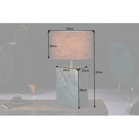 Lampe de table NOBLE 35cm base marbre vert