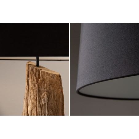 Lampadaire Barracuda 177cm Acacia Recyclé & Coton Noir