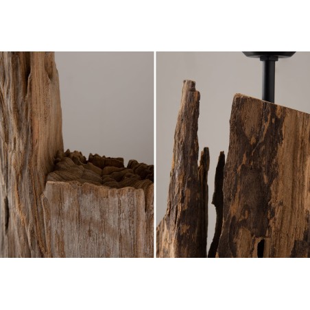 Lampadaire Barracuda 177cm Acacia Recyclé & Coton Noir