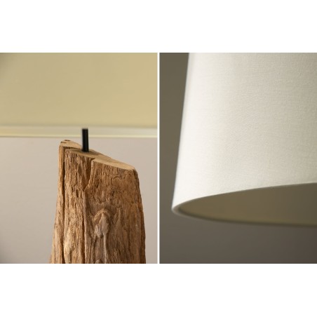 Lampadaire BARRACUDA 177cm Acacia Recyclé & Coton Beige