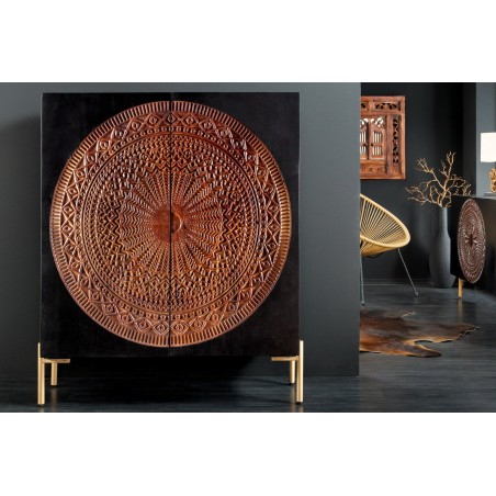 Highboard MANDALA 120cm - Buffet Haut Manguier & Métal