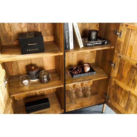 Highboard MANDALA 120cm - Buffet Haut Manguier & Métal