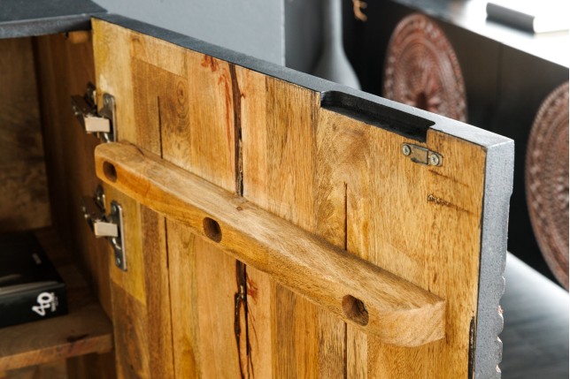Highboard MANDALA 120cm - Buffet Haut Manguier & Métal