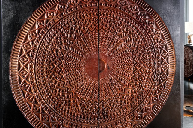 Highboard MANDALA 120cm - Buffet Haut Manguier & Métal